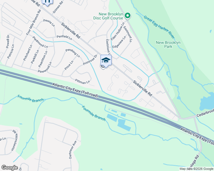 map of restaurants, bars, coffee shops, grocery stores, and more near 59 Marseille Place in Sicklerville