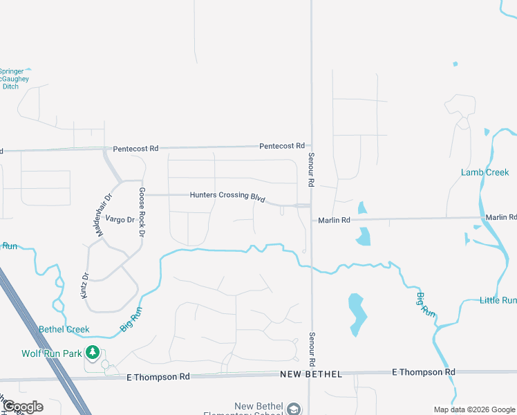 map of restaurants, bars, coffee shops, grocery stores, and more near 4415 Bow Ridge Lane in Indianapolis