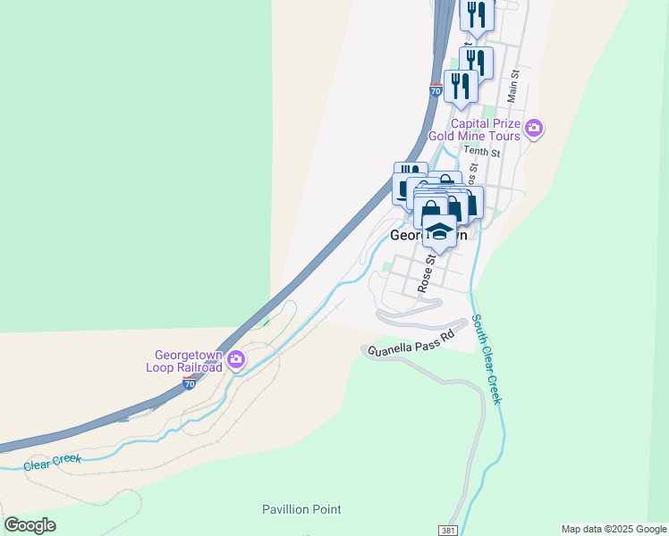 map of restaurants, bars, coffee shops, grocery stores, and more near 201 Loop Drive in Georgetown