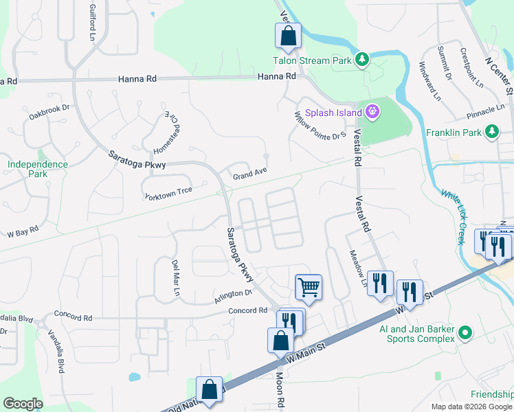 map of restaurants, bars, coffee shops, grocery stores, and more near 4471 Connaught East Drive in Plainfield