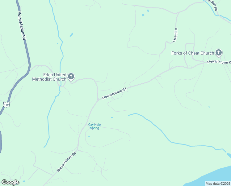 map of restaurants, bars, coffee shops, grocery stores, and more near 2588 Stewartstown Road in Morgantown