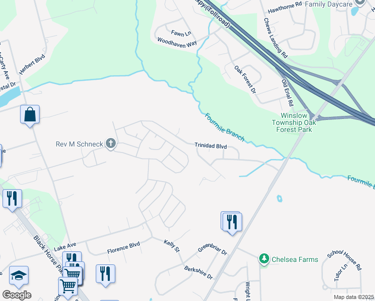 map of restaurants, bars, coffee shops, grocery stores, and more near 619 Barbados Drive in Monroe