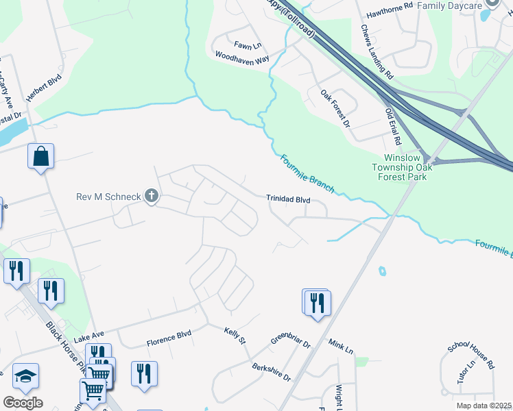map of restaurants, bars, coffee shops, grocery stores, and more near 619 Barbados Drive in Monroe