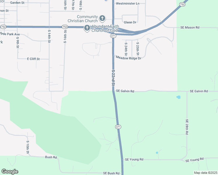 map of restaurants, bars, coffee shops, grocery stores, and more near 6712 South 22nd Street in Saint Joseph