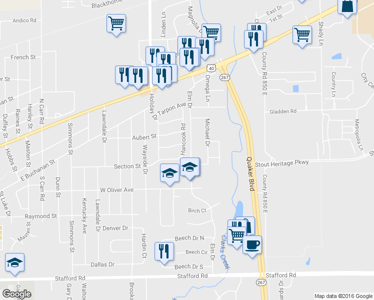 map of restaurants, bars, coffee shops, grocery stores, and more near 321 Hancook Road in Plainfield