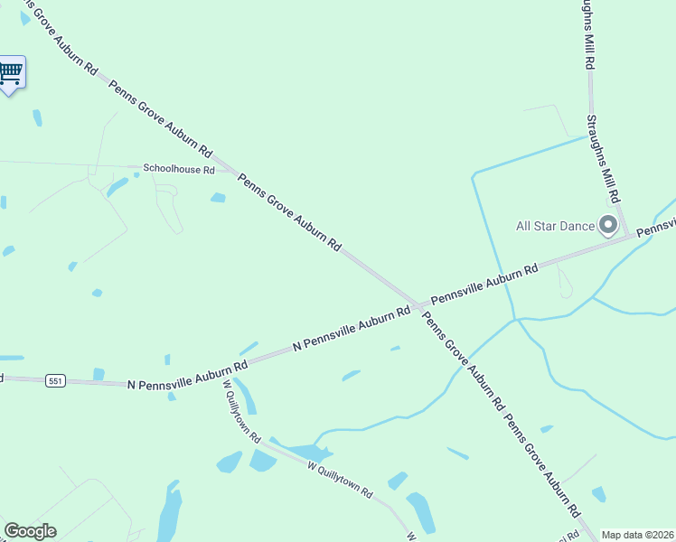 map of restaurants, bars, coffee shops, grocery stores, and more near 650 Penns Grove Auburn Road in Penns Grove