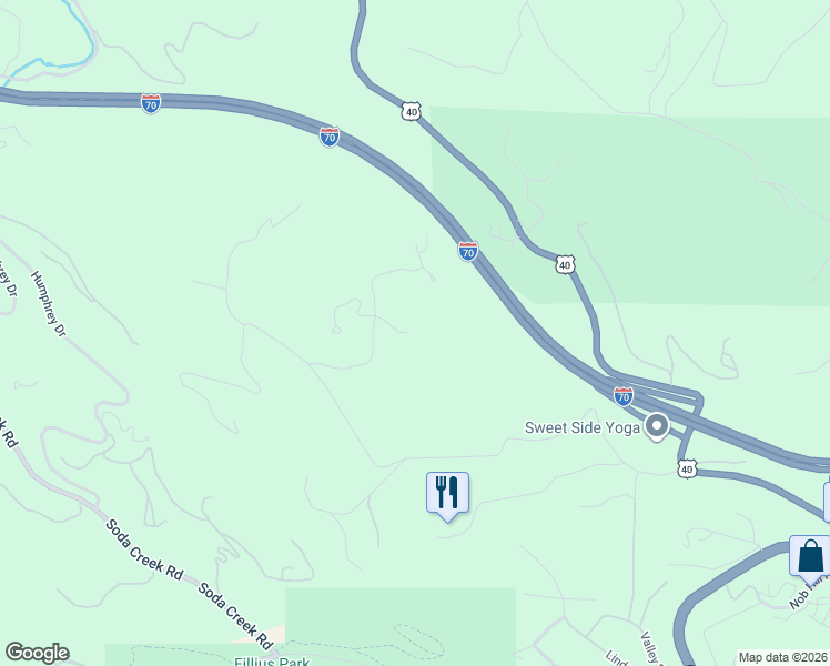 map of restaurants, bars, coffee shops, grocery stores, and more near 444 Broken Arrow Road in Evergreen