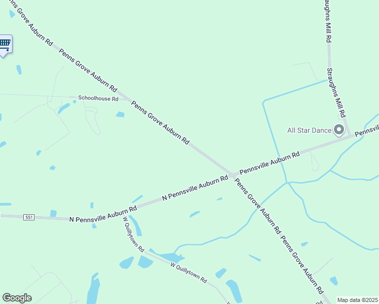 map of restaurants, bars, coffee shops, grocery stores, and more near 650 Penns Grove Auburn Road in Penns Grove