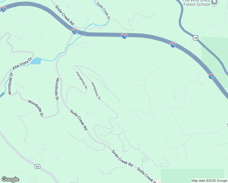 map of restaurants, bars, coffee shops, grocery stores, and more near 524 Humphrey Drive in Evergreen
