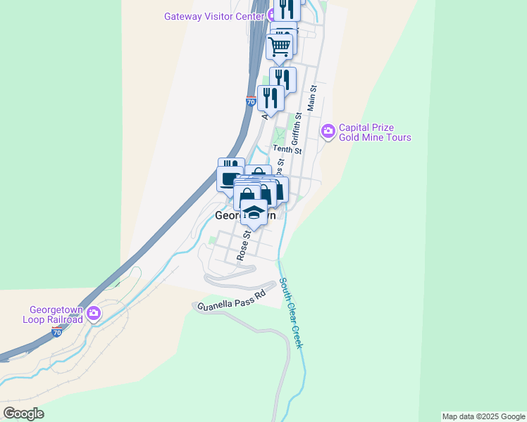 map of restaurants, bars, coffee shops, grocery stores, and more near 504 Sixth Street in Georgetown