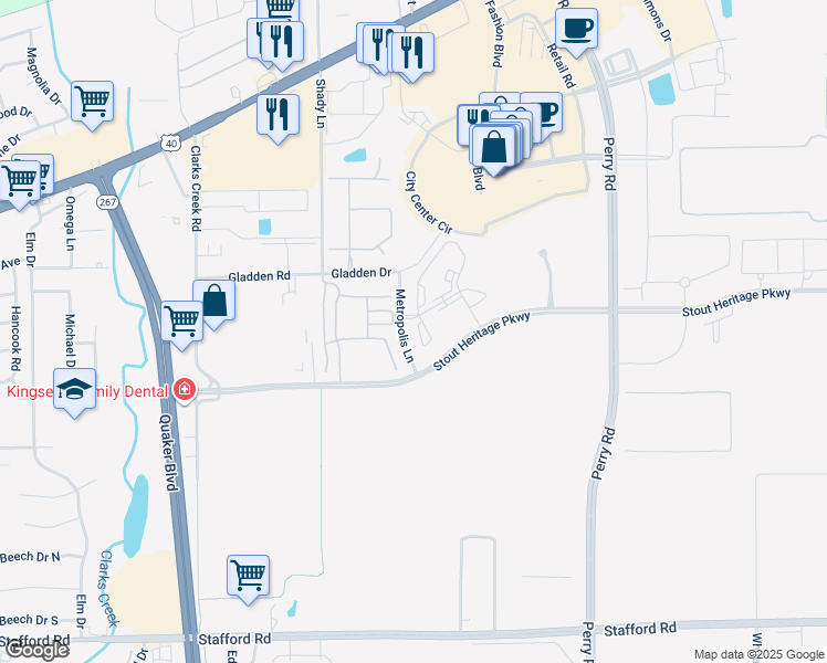 map of restaurants, bars, coffee shops, grocery stores, and more near 757 Preserve Drive in Plainfield
