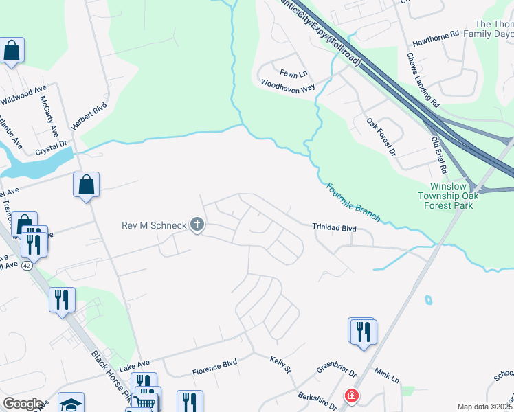 map of restaurants, bars, coffee shops, grocery stores, and more near 729 Barbados Drive in Monroe