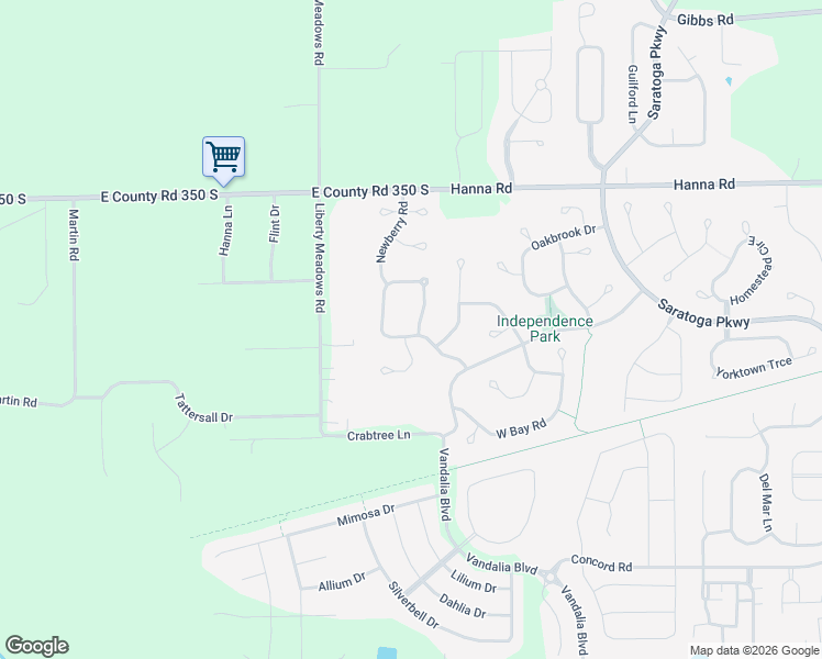 map of restaurants, bars, coffee shops, grocery stores, and more near 3725 Newberry Road in Plainfield