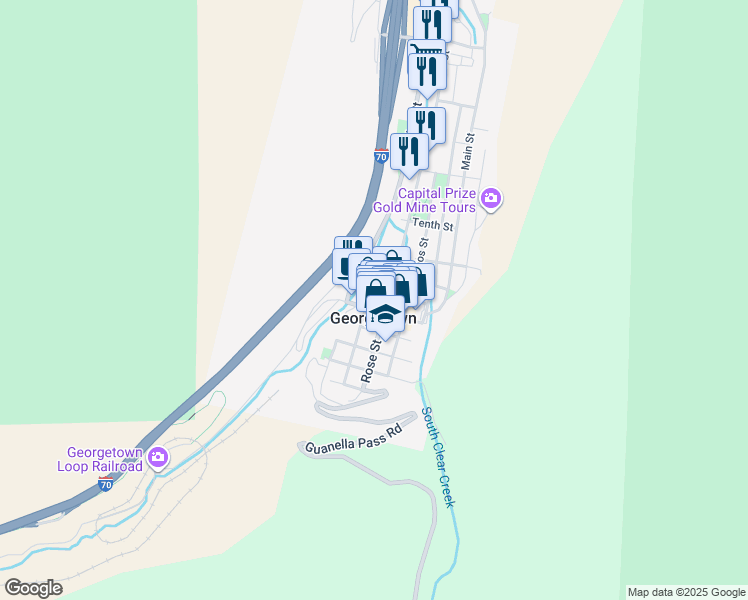 map of restaurants, bars, coffee shops, grocery stores, and more near in Georgetown