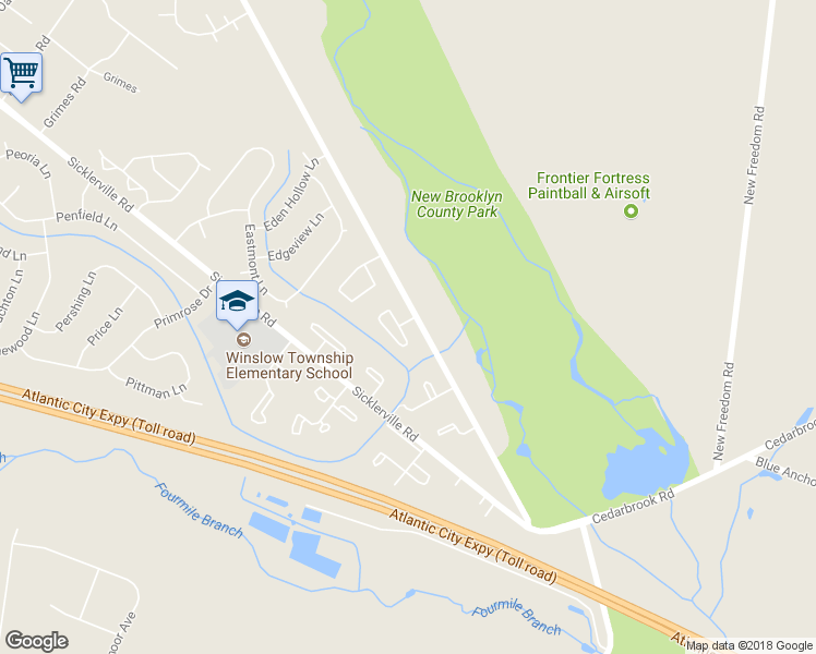 map of restaurants, bars, coffee shops, grocery stores, and more near 1 Victoria Manor Court in Sicklerville