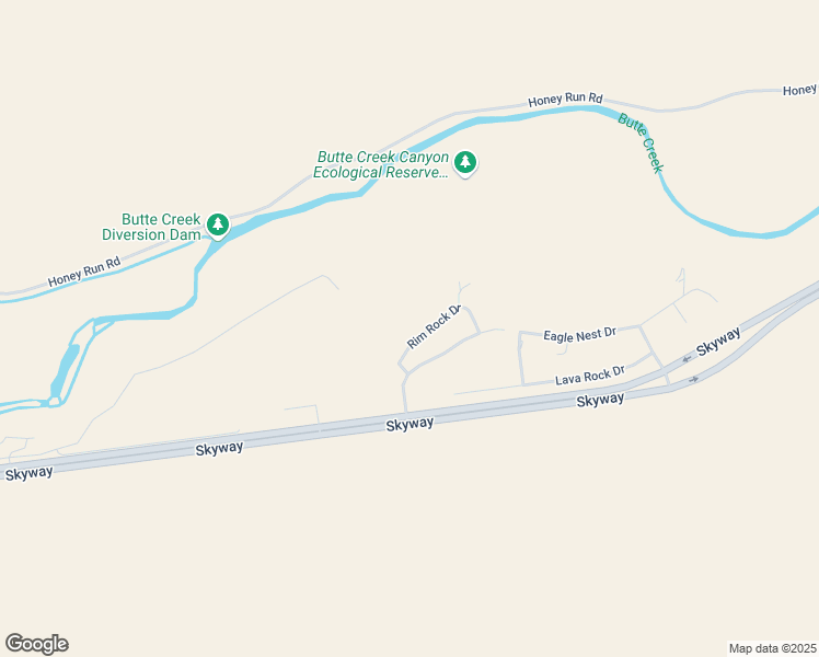 map of restaurants, bars, coffee shops, grocery stores, and more near 1437 Rim Rock Drive in Chico