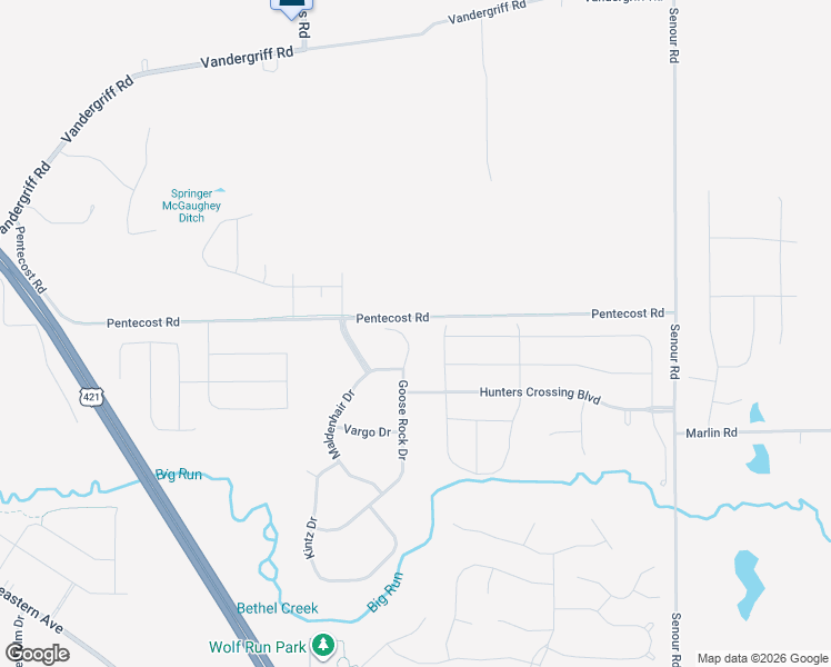 map of restaurants, bars, coffee shops, grocery stores, and more near 4303 Goose Rock Court in Indianapolis