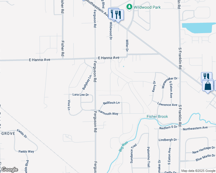 map of restaurants, bars, coffee shops, grocery stores, and more near 7868 Housefinch Lane in Indianapolis
