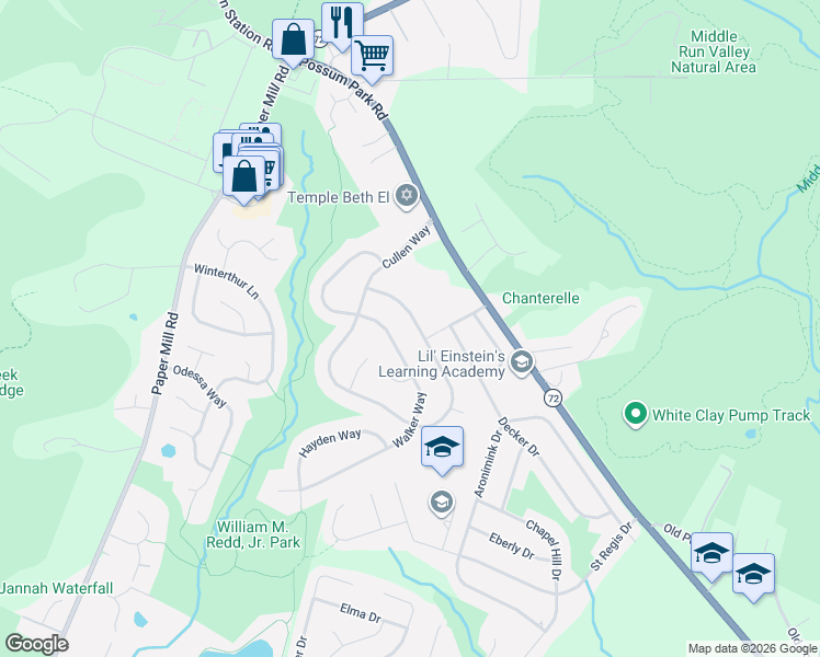 map of restaurants, bars, coffee shops, grocery stores, and more near 111 Walker Way in Newark