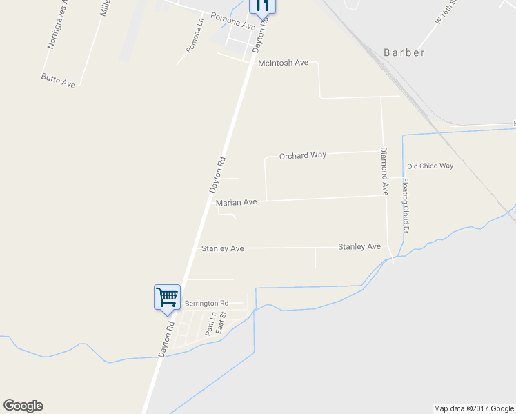 map of restaurants, bars, coffee shops, grocery stores, and more near 1178 Marian Avenue in Chico