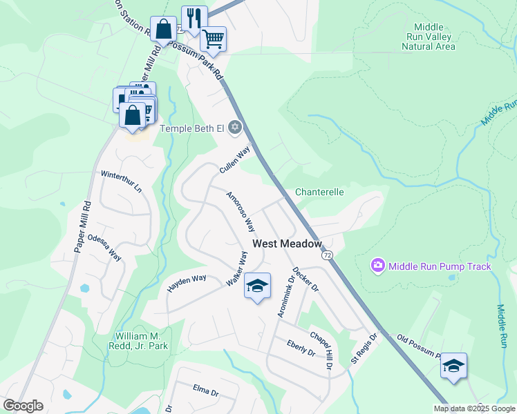 map of restaurants, bars, coffee shops, grocery stores, and more near 12 Eileen Drive in Newark