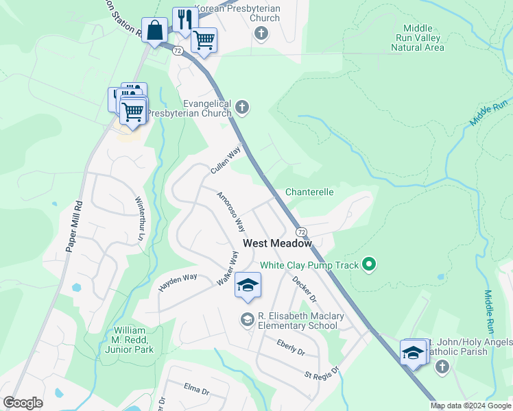 map of restaurants, bars, coffee shops, grocery stores, and more near 8 Eileen Drive in Newark