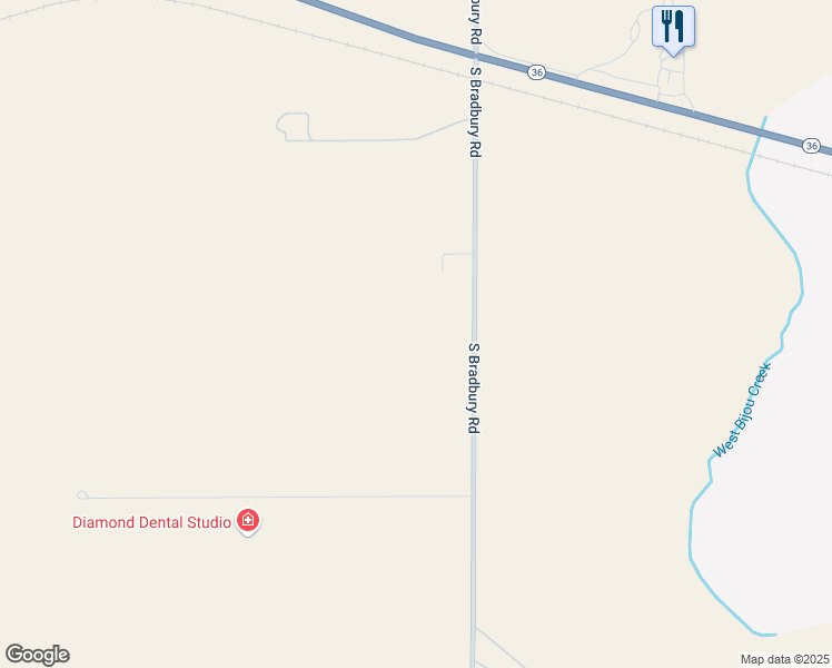 map of restaurants, bars, coffee shops, grocery stores, and more near 385 South Bradbury Road in Byers