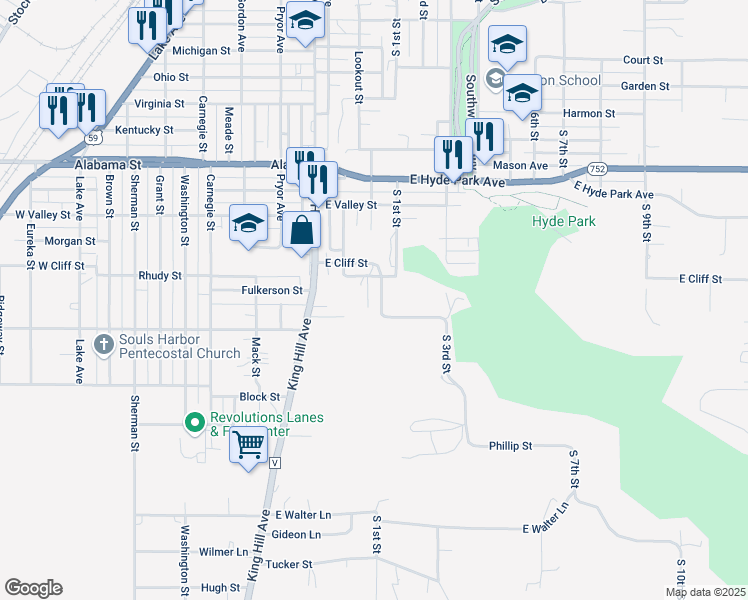 map of restaurants, bars, coffee shops, grocery stores, and more near 6620 Belding Street in Saint Joseph