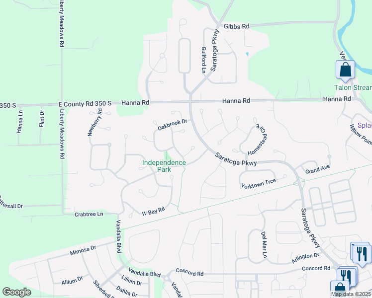 map of restaurants, bars, coffee shops, grocery stores, and more near 5316 Cody Lane in Plainfield