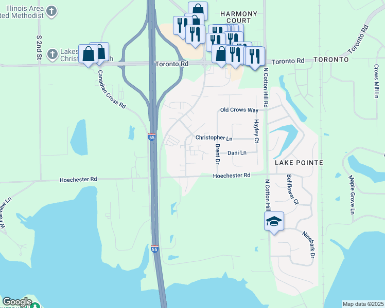 map of restaurants, bars, coffee shops, grocery stores, and more near 1016 Marco Lane in Springfield