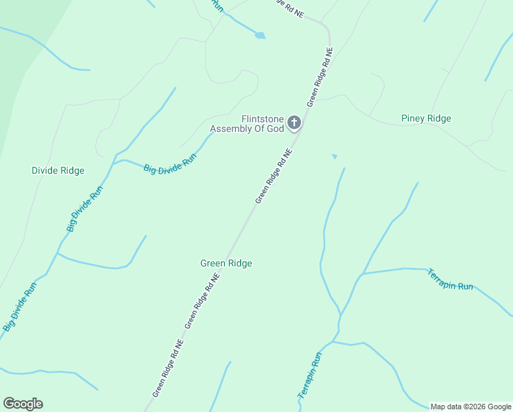 map of restaurants, bars, coffee shops, grocery stores, and more near 13102 Green Ridge Road Northeast in Flintstone