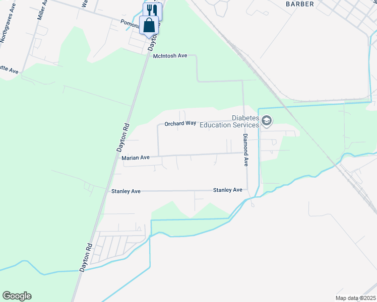 map of restaurants, bars, coffee shops, grocery stores, and more near 1267 Marian Avenue in Chico