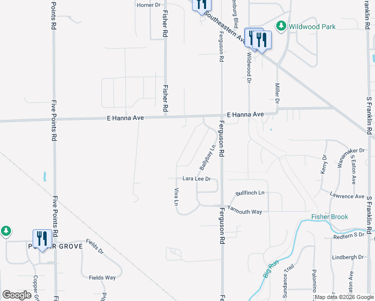 map of restaurants, bars, coffee shops, grocery stores, and more near 4130 Abigail Way in Indianapolis
