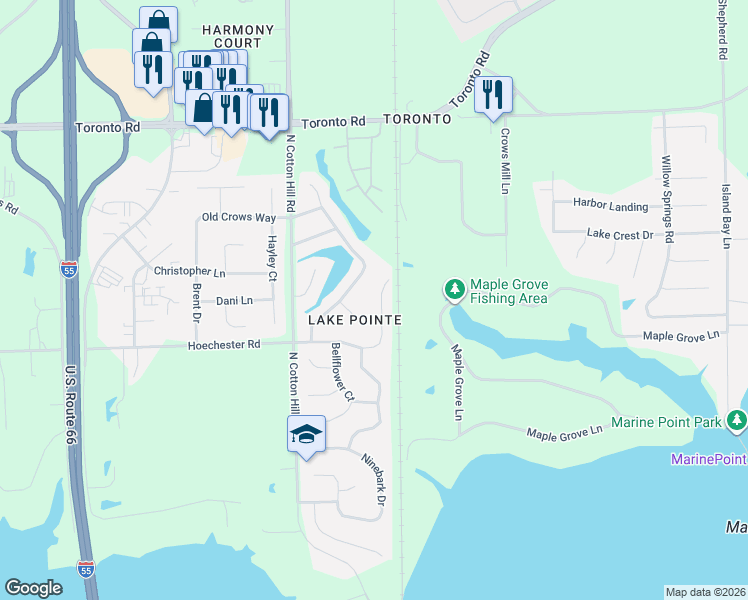 map of restaurants, bars, coffee shops, grocery stores, and more near in Springfield