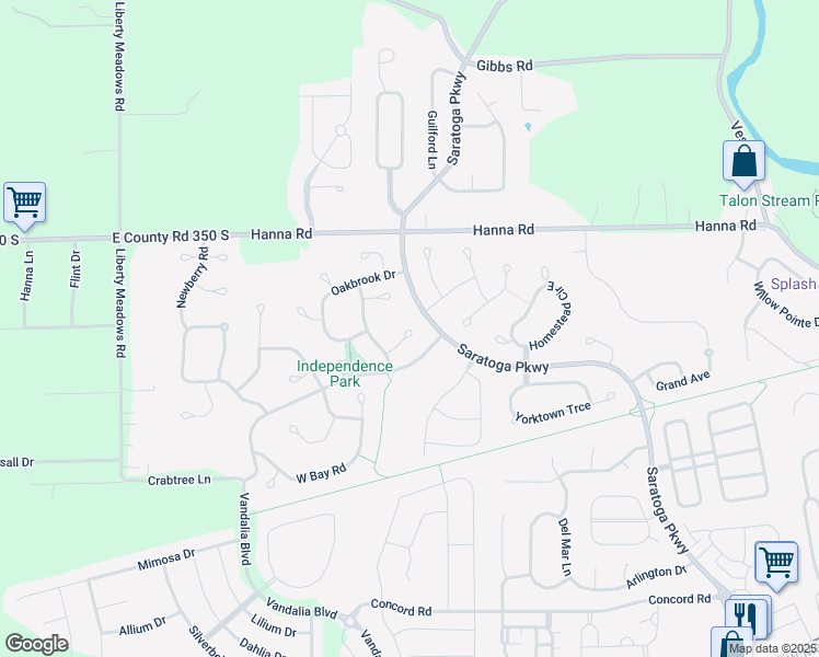 map of restaurants, bars, coffee shops, grocery stores, and more near 5316 Cody Lane in Plainfield