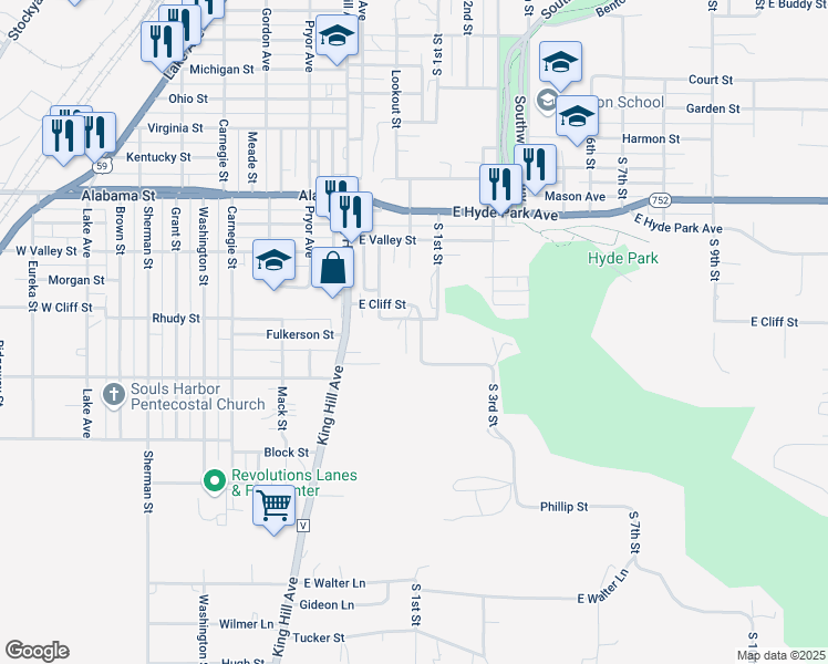 map of restaurants, bars, coffee shops, grocery stores, and more near 6620 Belding Street in Saint Joseph