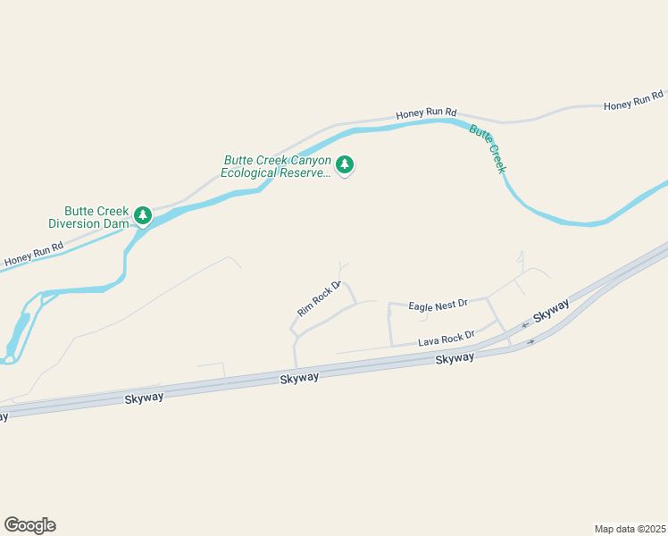 map of restaurants, bars, coffee shops, grocery stores, and more near Rim Rock Drive in Chico