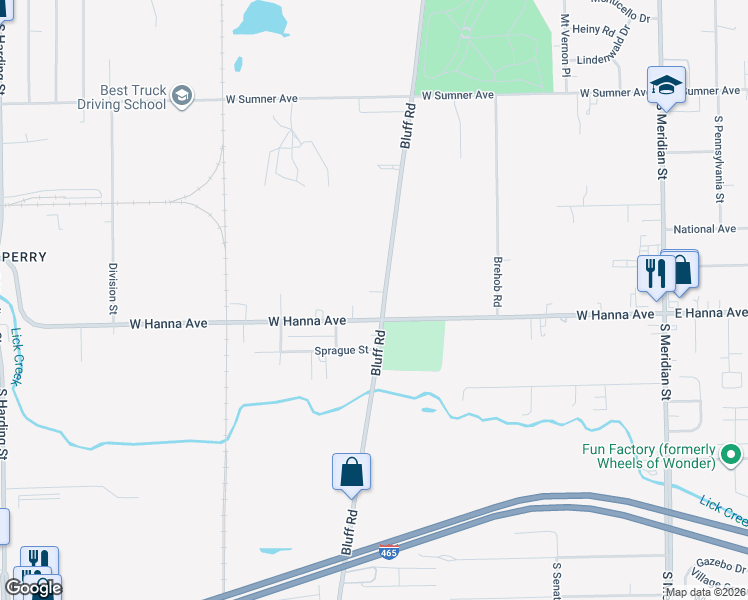 map of restaurants, bars, coffee shops, grocery stores, and more near in Indianapolis