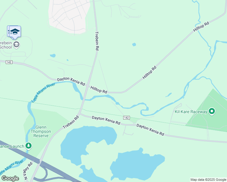 map of restaurants, bars, coffee shops, grocery stores, and more near 769 Hilltop Road in Xenia