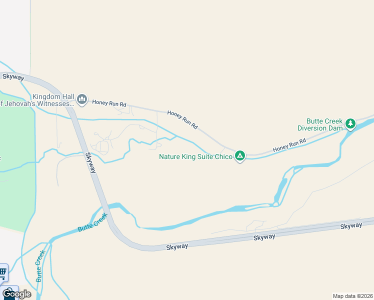 map of restaurants, bars, coffee shops, grocery stores, and more near 270 Honey Run Road in Chico