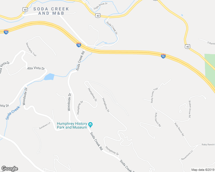 map of restaurants, bars, coffee shops, grocery stores, and more near 414 Humphrey Drive in Evergreen