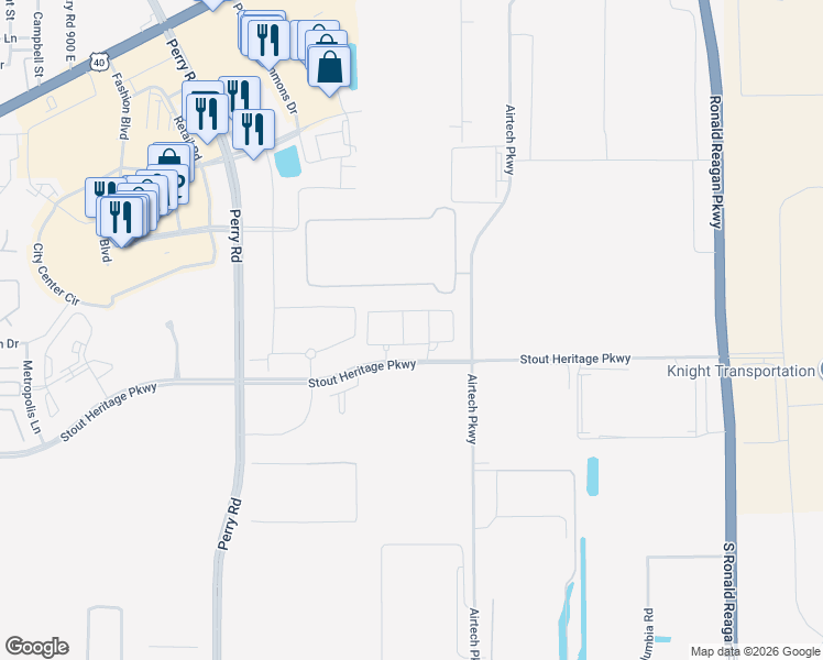 map of restaurants, bars, coffee shops, grocery stores, and more near 720 Granite Drive in Plainfield