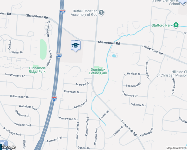 map of restaurants, bars, coffee shops, grocery stores, and more near 640 Grange Hall Road in Beavercreek