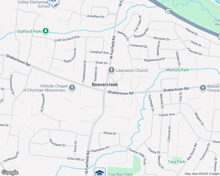 map of restaurants, bars, coffee shops, grocery stores, and more near in Beavercreek