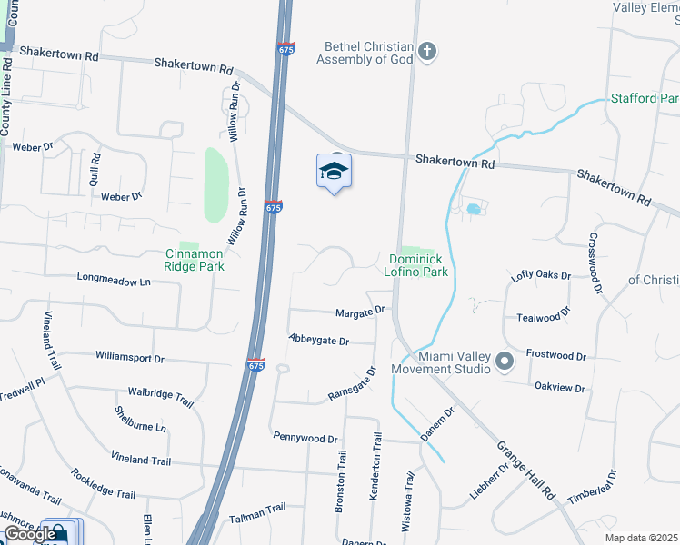 map of restaurants, bars, coffee shops, grocery stores, and more near 4065 Cambridge Trail in Beavercreek