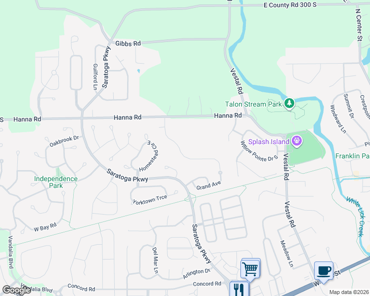 map of restaurants, bars, coffee shops, grocery stores, and more near 3637 Lisa Lane in Plainfield