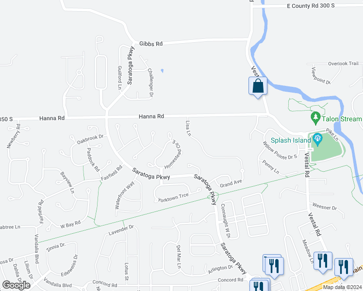 map of restaurants, bars, coffee shops, grocery stores, and more near 3639 Homestead Circle East in Plainfield