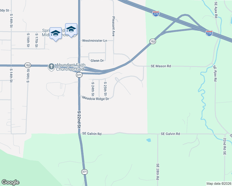 map of restaurants, bars, coffee shops, grocery stores, and more near 2508 Meadow Ridge Drive in Saint Joseph