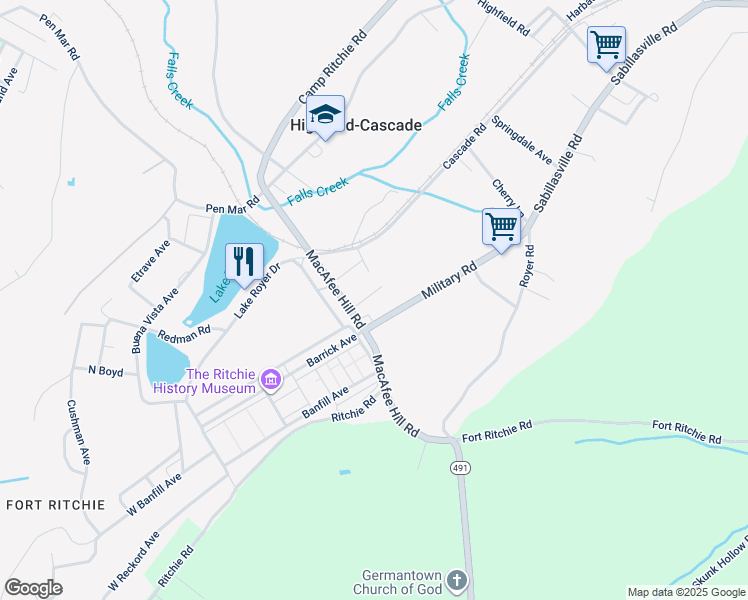 map of restaurants, bars, coffee shops, grocery stores, and more near 25211 Elhuff Court in Highfield-Cascade