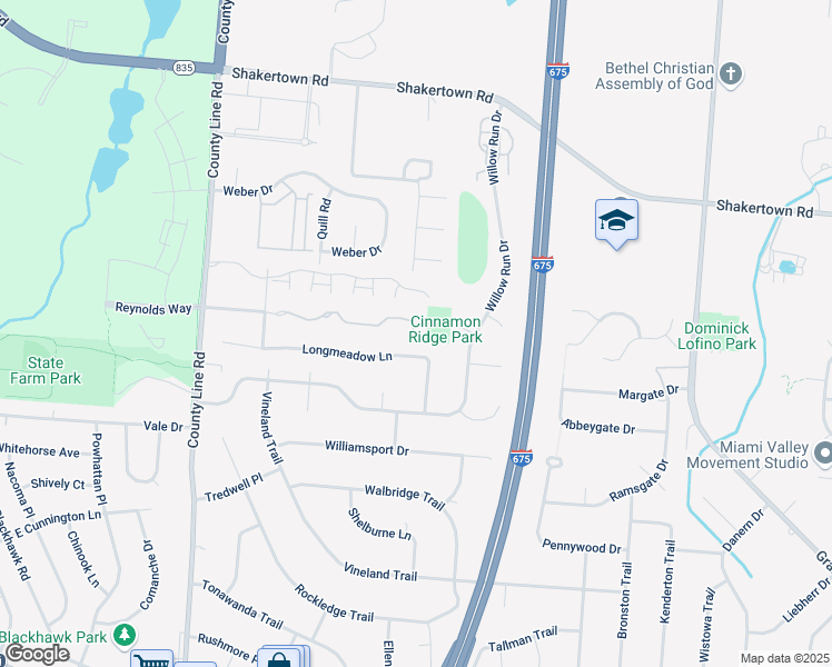 map of restaurants, bars, coffee shops, grocery stores, and more near 4295 Straight Arrow Road in Beavercreek